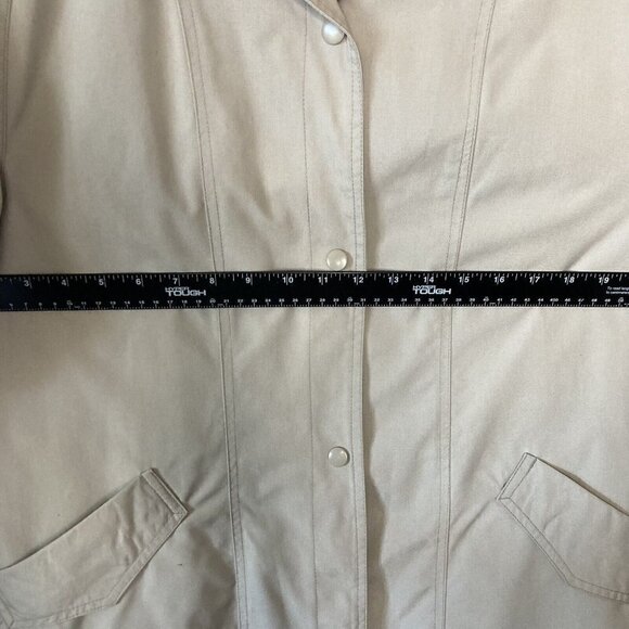 London Fog Womens 10 Reg Zip Snap Front Removable Liner Khaki Tan Car Coat - Picture 11 of 15